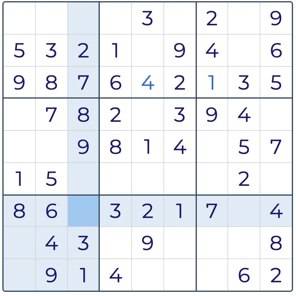 Example grid for solving a 9x9 Sudoku puzzle-2